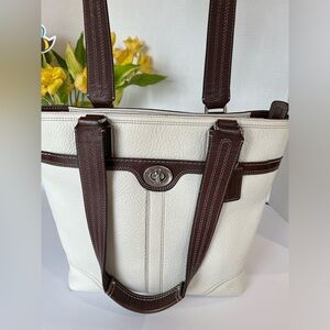 COACH Tote Purse “Hamilton” L0960-F13959 Pebble Leather Shoulder Bag